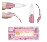 NOVO OVO Almond French Tip Nail Tips Press on Full Cover, set di estensione extra lungo per unghie finte in acrilico Hawk Curve, 12 misure, 240 pezzi