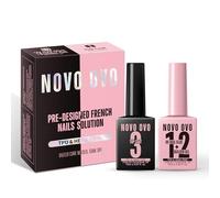 NOVO OVO Colla per unghie UV e gel strutturante 2 in 1, set di top coat per suggerimenti francesi prefabbricati, HEMA TPO FREE, tenuta extra forte per unghie acriliche, a lunga durata