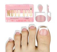 NOVO OVO Extra Short Toe Nail Tips White French Tip Baby Pink Unghie corte Press-On, extension in gel, top coat e builder gel, non sono necessari colla, salone fai da te x 16 misure, 224 pezzi