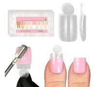 NOVO OVO Forme doppie per unghie in gel con punte francesi interne, linea ausiliaria per estensione dell'unghia del piede, estensione quadrata in morbido gel, stampi a copertura completa per pedicure