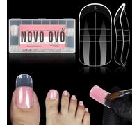 NOVO OVO Forme doppie per unghie in gel di polietilene, riutilizzabili, per unghie dei piedi in acrilico, per pedicure, salone e fai da te a casa, 300 pezzi, 15 misure