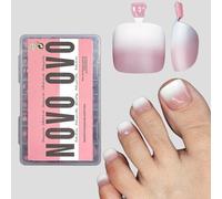 NOVO OVO French Tip Ombre Toe Nail Tips Press on, Estensione dell'unghia finta in gel morbido, BERRY OMBRE Unghie finte rotonde quadrate per fai da te x 15 misure 360 pz
