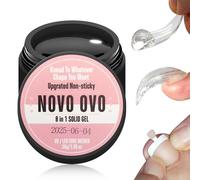 NOVO OVO Gel per unghie solido 8 in 1, colla UV per unghie a pressione e gel morbido x punte finte (forte/lunga durata), gel 3D non appiccicoso, per scultura acrilica e decorazione, polimerizzato alla