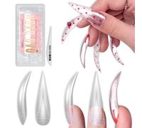 NOVO OVO Halloween Eagle Claw - Unghie finte 3D con lima sottile per unghie, extra lunghe, XL e L, curve, a stiletto, con Apex, copertura completa, per cosplay, 16 misure, 128 pezzi