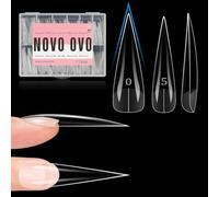 NOVO OVO Halloween XXL Straight Sharp Stiletto Natural Nail Tips Press on (non modellato), normale spessore extra lungo Soak-Off, finto Nail Extension per 12 misure, 240 pezzi