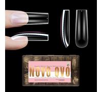 NOVO OVO L Sculpted Square Nail Tip for Curved Nail Tip, Ballerina sagomata per unghie curve, unghie finte extra spesse, copertura completa x 15 misure, 450 pezzi