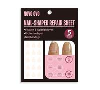 NOVO OVO Pre-cut Nail Repair Sheets, Strato di fissaggio e isolamento, medicazione per superfici rotte delle unghie, Recovery Protective Layer per acrilico, Invisible istantanea e facile da usare 75