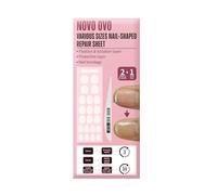 NOVO OVO Pre-cut Nail Shaped Repair Sheets Various 21 misure con Slim File, fissaggio e strato isolante, bendaggio per unghie rotte, strato protettivo per il recupero acrilico, facile da usare, 42
