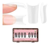 NOVO OVO Punte per unghie extra spesse per Halloween, a forma di piede d'anatra, Duck Nail Tip Medium, copertura completa per spingere acrilico con curva lunare, estensione artificiale per unghie x 15
