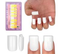 NOVO OVO Short Sharp Square Nail Tips Press on Pure Color White, Richiede colla per unghie, Matte Soft Gel Estensione Artificiale, Copertura completa per unghie fai da te, 15 misure, 180 pezzi