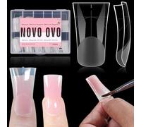 NOVO OVO Stampi a doppia forma per extension per unghie dei piedi in gel di polietilene, riutilizzabili, a copertura completa, per duckies in acrilico, nail art, per manicure, salone e fai da te a