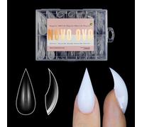 NOVO OVO Stilletto corto Curved Nail Dual Forms per Poly Gel, 3D curvo Stiletto per unghie in Poly-gel, unghie in acrilico scultoree, S M Hawk Curve, 280 pezzi, 14 misure