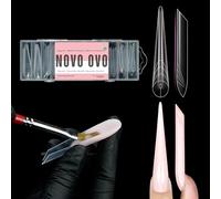 NOVO OVO Unghie a doppia forma XXL XXXL per extension in polygel, non adatte per unghie più dure/costruttori/polygel, riutilizzabili, in morbido gel, 70 pezzi x 14 misure