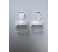 NOVO OVO Unghie bianche a mezza copertura per dita dei piedi, in gel morbido trasparente con linea ausiliaria per extension per unghie finte, quadrate, medie, larghe, per uomini e donne, pedicure in