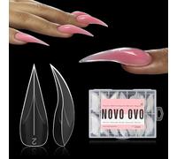 NOVO OVO Unghie curve a stiletto doppie forme per gel in poli per extension 3D per unghie con artiglio di aquila, unghie acriliche curve a falco, stampi riutilizzabili a copertura completa per nail