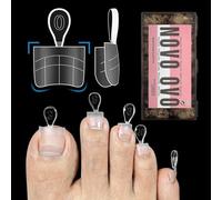 NOVO OVO Unghie finte flessibili in gel morbido con linea ausiliaria per l'estensione dell'unghia del piede, punta quadrata media larga per uomini e donne pedicure in acrilico in salone x 15 misure