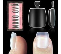 NOVO OVO Unghie lunghe e spesse da incollare, Thick Taper Square Long Toe Tips, unghie per piedi da incollare, unghie finte, morbido gel copertura completa toenail, 15 misure, 240 pezzi