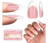 NOVO OVO White French Tip Almond Nail Tips Press on Baby, punta extra spessa per unghie a mandorla finte, in acrilico, richiede un top coat per fai da te x 15 misure, 240 pezzi