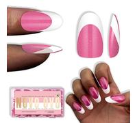 NOVO OVO White French Tip Ovale Nail Tips Press on Rose, punte ovali extra spesse per unghie artificiali, in acrilico, richiede un top coat, per fai da te x 15 misure, 240 pezzi