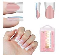 NOVO OVO White French Tip Short Duck Nail Tips, Baby Pink Soft Gel Extension Prefabbricato, unghie finte extra spesse con copertura completa fai da te, 12 misure 240 pezzi
