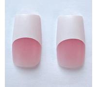 NOVO OVO Wide White French Tip Nail Tips Press on Medium Length Tapered Square Berry Pink Square Square per unghie unghie in gel extra spesso morbido, estensione acrilico artificiale, 15 misure, 240