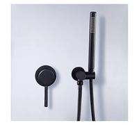 NOVOCE Set di rubinetti for Doccia Nero Opaco Set di miscelatori for Doccia da Incasso a Parete a Scomparsa Soffione Doccia a Mano in Ottone Nero (Color : Shower Hose Only)