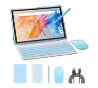 NOVOJOY 2 in 1 Tablet da 10 Pollici con Sistema Operativo Android 14, Tablet con Tastiera, Mouse, Custodia, Stilo, 64GB ROM+8GB RAM, Fotocamera Doppia 2MP+8MP, Processore Quad Core, Batteria da