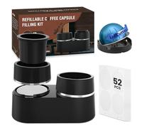NOVONEER Kit di cialde doppie riutilizzabili compatibili con cialde Nespresso Vertuo, accessori ricaricabili per caffè espresso con 52 guarnizioni in lamina di coperchi, compatibili con macchine da