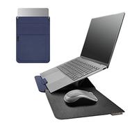 NOVOO 4 in 1 Custodia per Laptop, Custodia in Pelle Impermeabile con Copertura Magnetica, Supporto per Laptop, Slot per Schede, Tappetino per Mouse, Compatibile con MacBook Air/Pro 14", Blue