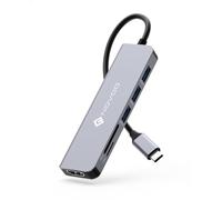 NOVOO Adattatore da USB C a HDMI 4K, USB x2, PD 100W, lettore di schede SD/TF, multiporta USB C Hub per MacBook Pro Air Chromebook Pixel Dell