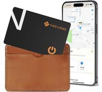 NOVOO Air Tag Card Thin 1.6mm, IP68 Impermeabile, 6 Anni Durata Della Batteria, Airtag Portafoglio Compatibile con Apple Dov'è(solo iOS), Bluetooth Wallet Tracker per Borsa, Bagaglio, Passaporto