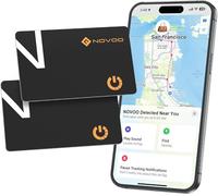 NOVOO Air Tag Card Wallet Tracker Thin 1.6mm, 6 Anni Durata Della Batteria, IP68 Impermeabile, Smart Tag Compatibile con Apple Dov'è(solo iOS), Wallet Tracker per Borsa, Bagaglio, Passaporto, 2 Pezzo