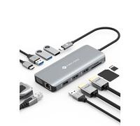 NOVOO Dock USB-C 11-in-1, Dual HDMI, 4 USB, PD 100W, SD/TF