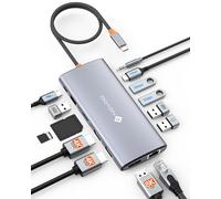 NOVOO Docking Station 14-in-1, Triplo Display 8K, RJ45, SD/TF, Audio