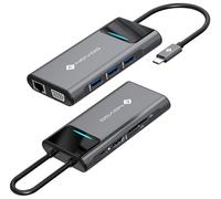 NOVOO Docking Station 9 in 1, Hub USB C Dual HDMI, Multiporta Dock USB C a USB x 4, PD 100W, Gigabit Ethernet, lettore di schede SD/TF, docking station per MacBook Air Pro HP Dell XPS