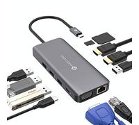 NOVOO Docking Station USB C 11 in 1 Dual HDMI Docking Station Adattatore Multiporta Universale per Lenovo Dell Microsoft Macbook HP