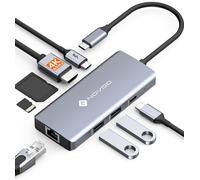 NOVOO Hub USB-C 8-in-1,Multiporta Hub con HDMI 4K@60Hz, Ethernet Gigabit, 3×USB-A 3.0, PD 100W - per Steam Deck/PC/MacBook