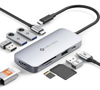 NOVOO Hub USB-C 9-in-1, HDMI 4K 60Hz, 5 Porte USB, PD 100W, SD/TF