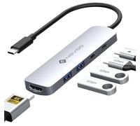 NOVOO USB C HDMI Hub, Adattatore USB C 5 in 1 con HDMI 4K@60 Hz, Dati Type-C 5 Gbps, PD 100W, 2 USB-A 3.0, Compatibile per MacBook M3/Surface/XPS/Chromebook/iPhone 16/Steam Deck