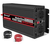 Novopal 2000W Onda Sinusoidale Pura Power Inverter DC 12V in AC 220V con 2 EU Presa,1 USB,5M di Telecomando,Adatto per Case, Camper, Camion,Picco 4000W