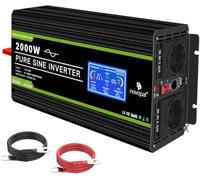 NOVOPAL 2000W Onda Sinusoidale Pura Power Inverter DC 24V AC 220V | 5m di Telecomandoper,Display LCD Intelligente,2 EU Presa con Uscita USB,per Camion Camping Macchina da Caffè