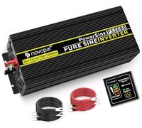 Novopal 3000W/6000W Inverter 12V 220V Onda Pura con 2 EU Presa,1 USB and 5 Metri di Telecomando,Adatto per Case, Camper, Camion, Sistemi Solari Off-Grid