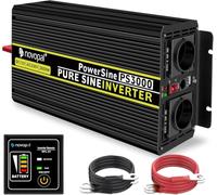 NOVOPAL 3000W Onda Sinusoidale Pura Power Inverter DC 24V AC 220V | 5m Telecomando,2 EU Presa,1 USB,Adatto per Case, Camper, Camion, Sistemi Solari Off-Grid,Potenza di picco 6000W