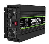 Novopal 3000W Onda Sinusoidale Pura Power Inverter DC 24V in AC 220V con Display LCD Codici di Errore,2 EU Presa con USB QC3.0 18W,5M di Telecomandoper per Camion Camping Macchina da Caffè