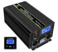 NOVOPAL 5000W Onda Sinusoidale Pura Power Inverter DC 24V AC 220V | 5m di Telecomandoper,Display LCD Intelligente,2 EU Presa con Uscita USB,per Camion,Camping,Macchina da Caffè,Picco 10000W