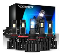 NOVSIGHT Faro per auto H4 Fascio Hi/Lo LED H7 H8 H9 H11 9005/HB3 9006/HB4 100W 20000LM 6000K Bianco Decodificatore automatico Lampadine per fari