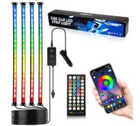 NOVSIGHT Illuminazione interna per auto, LED per auto, lampada interna, striscia luminosa a LED per auto, 72 LED, 16 milioni di colori, luce per auto, interno APP controllabile, con accendisigari,