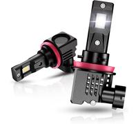 NOVSIGHT Lampadina H11 LED, H11/H8/H9 lampadina dell'auto a LED, faro automatico a LED 18000LM / 80W coppia/6500K bianco, lampadina di ricambio per lampadine alogene/Xenon regolabile