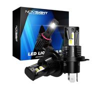 NOVSIGHT Lampadina H4 LED, H4 Kit di conversione della lampadina dell'auto a LED, faro automatico a LED 18000LM / 80W coppia/6500K bianco, lampadina di ricambio per lampadine alogene/Xenon regolabile