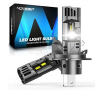 NOVSIGHT Lampadine LED H4 per fari, 36000 lm, 100 W, H4, 6500 K, luce bianca fredda, 1:1, mini kit di conversione lampadina LED Plug and Play, impermeabile IP68, confezione da 2